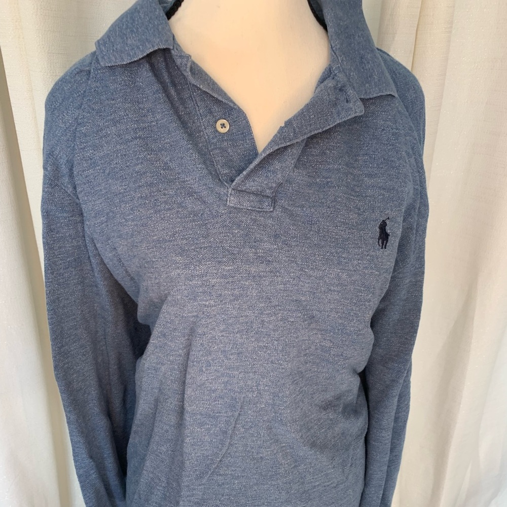 Polo by Ralph Laure blue long sleeve collard sweater